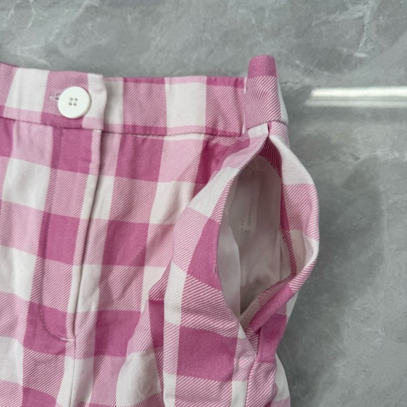 Women’s Zara Gingham Checkered Cotton Blend High Waisted Shorts Pockets Size XS - Picture 8 of 15